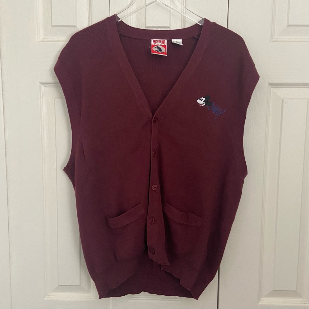 Mickey, Inc | Vintage 90s Mickey Mouse Button Up Sweater Vest Disney Parks